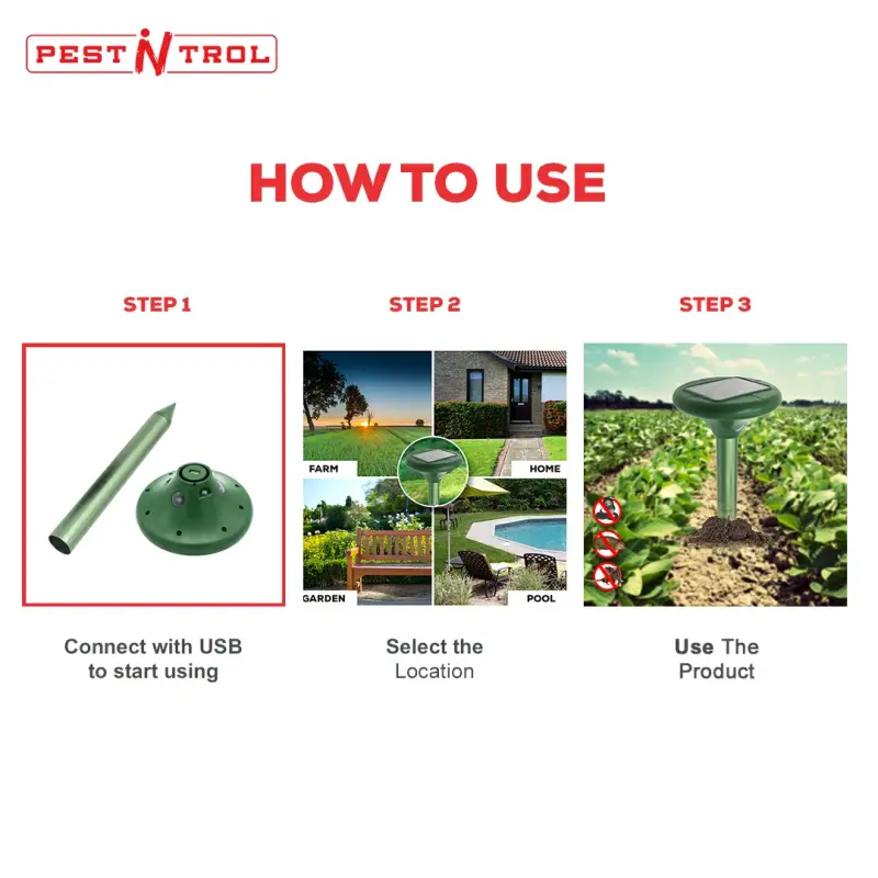 Solar Mole Repeller With A112N